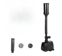 Drivstraw Garden Submersible Fountain Pump 600L/H Adjustable Flow with Filter and 3 Nozzle Attachments for Pond Water Features Outdoor Landscaping Black(HJ-743)