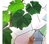 Drivstraw Green Grape Vine Cartoon Static Cling Decal - Removable PVC Decoration for Smooth Glass & Mirrors, Modern Minimalist Home Décor, 100 x 45 cm