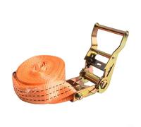 Drivstraw Heavy Duty Ratchet Tie Down Straps for Cargo Lashing with Metal Buckle High Breaking Strength Polyester Luggage Belt for Moving Transport Storage Orange(6 Meters)