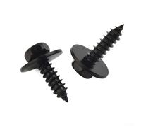 Drivstraw Hex Washer Head Self-Tapping Screws for Automotive Seals and Metal Roofing - 4.8 mm x 19 mm Black Zinc-Plated Steel, 20-Piece Pack, No Pre-Drilling Required