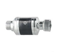 Drivstraw Household Water Temperature Monitor with LED Display for 1/2 Inch Shower Head Pipes and Handheld Showers, Silver