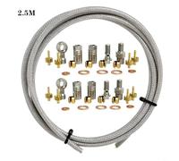 Drivstraw Hydraulic Disc Brake Metal Hose For Banjo Connector Kit for Hope For Front and Rear Calipers and Brake Levers with 2.5m Line Tube Length, Yellow and Gray