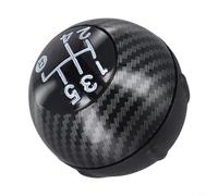 Drivstraw Manual Gear Shift Knob Lever Head for 500C 2007-2018, 5 Speed Gear Replacement in Carbon Fiber and Silver, ABS Plastic and Leather, Compatible(Carbon Fiber)
