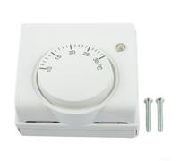 Drivstraw Mechanical Room Thermostat Non-Programmable Wall Mounted Temperature Controller with Rotary Knob and On/Off Switch, 220V AC 10A, 10-30°C Adjustable Range for