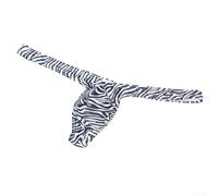 Drivstraw Men's for zebra Thong Low Rise G-String Elastic Pouch Underwear | for zebra stripe pattern, low rise , elastic bulge pouch for enhanced support and exotic style