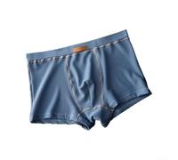 Drivstraw Men's Ice Silk Mesh Boxer Shorts Mid-Waist Bulge Pouch Underwear Breathable Solid Sleep Sports Lounge Pants Available in Sizes L-4XL(2XL Dark Blue)