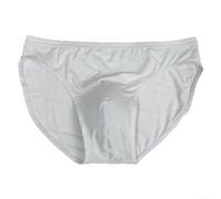 Drivstraw Men's Low Rise Bulge Pouch Briefs Underwear Soft Breathable Quick Dry High Elasticity Solid Color Daily Lingerie for Comfortable Size M-3XL(L White)