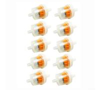 Drivstraw Motorcycle Fuel Filter Inline for Gas Engine - 1/4" (6mm/7mm) ABS & Filter Paper Construction, 5.5 cm Length, 2.6 cm Diameter, 10-Pack for General Motorcycles
