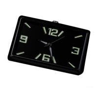 Drivstraw Night Glow Car Clock for Mini Digital Quartz Dashboard Clock - Black, 1.7 Inch with Luminous Pointer, Built-in Button Battery, Double-Sided Tape
