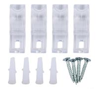 Drivstraw Plastic Curtain Positioning Hooks for Blinds and Soft Gauze Curtains - 4-Piece Wall-Mount Set with Expansion Screws, Discreet Design for Residential &