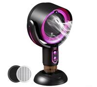 Drivstraw Portable Adjustable Desktop Exhaust Fan with 8W Motor and USB Power, Indoor Kitchen Oil and Smoke Extractor with Adjustable for Hot Pot, Barbecue and(Black purple)
