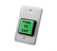 Drivstraw Push to Exit Button for Indoor Use, Request to Exit Square Button, Stainless Steel Green Push-to-Exit Door Release with 12in Wire, 115x70 mm -