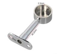 Drivstraw Round Chrome Centre Support Bracket for 25mm Wardrobe Rail Rod Socket - Adjustable Length (79-108mm), Zinc Alloy Construction, Single Piece(B)