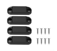 Drivstraw RV Baggage Door Catch for Travel Trailers, Camper Vans & 5th Wheel RVs - Plastic and Metal Door Holder to Keep Luggage Compartment or Entry Door Open - 4-Piece(Black)