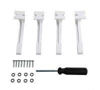 Drivstraw RV Side Curtain Hold Down Brackets, 4-Pack White Plastic Cover Retainers for Caravans and Campers, 2" H x 4" L x " W, For Easy Screw-On Installation