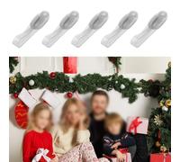 Drivstraw Silicone Wreath Hangers for Fireplace, Stairs & Mantel - 20 cm Multi-Use Decor Hooks for Christmas Wreaths, Stockings, Garlands, Air Fryers and Kitchen(Clear)