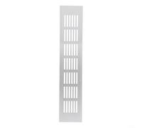 Drivstraw Silver 60mm Aluminium Rectangular Air Vent Grille for Wardrobe Shoe Cabinet Bathroom Door, For Long lasting Ventilation Cover with Polished Finish for(60x300mm)