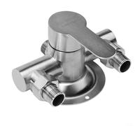 Drivstraw Stainless Steel Shower Faucet Wall Mounted Hot Cold Water Mixer Lifting Handle Ceramic Spool Waterproof Structure G1/2in Thread Bathroom Accessory