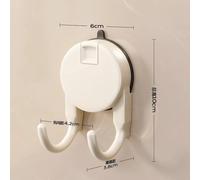 Drivstraw Strong Suction Cup Double Hook for Kitchen and Bathroom - ABS Wall-Mount Tissue Paper Towel Hanger, Space-Saving - Organizer for Smooth Non-Porous(white)