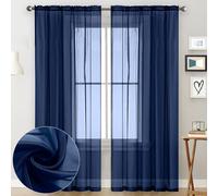 Drivstraw Voile Curtain for and Doors - Sheer Tulle Mesh Drapery Panel with Rod Pocket Top, 140 x 260 cm (55.1 x 102.4 in), Soft Polyester Sheer Fabric for Light