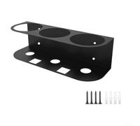 Drivstraw Wall-Mounted Metal Spray Can Holder with Square Hole for Workshop, Garage & Home Use - Rust-Resistant Storage Organizer, 12.7 x 16.7 Inches, Black