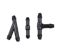 Drivstraw Windshield Washer Hose Connectors Set (18 pcs) - Y, T, and I Type Splitter Fittings for Automotive Washer Tubing - Black Plastic, Leak-Resistant, Direct