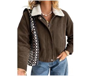 Drivstraw Women's Collared Jacket Regular Fit Pure Color Lightweight | Regular fit design, moderate elasticity, pure color style with contrast trim collar details