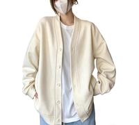 Drivstraw Women's for Relaxed Fit V-Neck Sweatshirt Solid Color Open Front | for Relaxed for fit design, open front style, solid color pattern, perfect for layering over tees or dresses