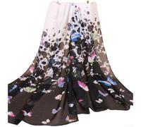 Drivstraw Women's Lightweight Chiffon Scarf with Butterfly Print | Lightweight Chiffon Scarf for Women, Floral Butterfly Print Fashion Accessory, Soft Breathable Wrap for