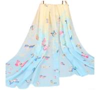 Drivstraw Women's Lightweight Chiffon Scarf with Butterfly Print | Lightweight Chiffon Scarf for Women, Floral Butterfly Print Fashion Accessory, Soft Breathable Wrap for