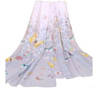 Drivstraw Women's Lightweight Chiffon Scarf with Butterfly Print | Lightweight Chiffon Scarf for Women, Floral Butterfly Print Fashion Accessory, Soft Breathable Wrap for