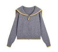 Drivstraw Women's Loose Knit Cardigan Double Zipper Open Front Coat | Loose fit design with double zipper closure, offering adjustable styling and comfortable movement for all body types
