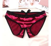 Drivstraw Women's Satin Crotchless Thong G-String Lingerie Underwear | Women Satin Crotchless Thong G-String Panties Soft Lingerie Underwear Briefs for Ladies Nightwear Sleepwear