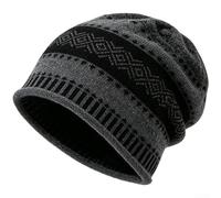 Drivstraw Women's Slouchy for Beanie Hat, Classic Diamond Knit Winter Cap | Loose for Fit Flattering Style for Casual Outdoor Wear, Available in Beige Black Coffee Gray