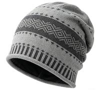 Drivstraw Women's Slouchy for Beanie Hat, Classic Diamond Knit Winter Cap | Loose for Fit Flattering Style for Casual Outdoor Wear, Available in Beige Black Coffee Gray