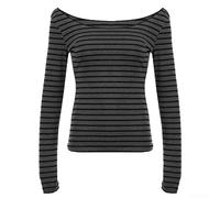 Drivstraw Women's Striped Long Sleeve Fitted for top for Casual Wear | Polyester, Medium Stretch, Regular Length, Spring Autumn Winter, Vacation Beach Yoga Cycling