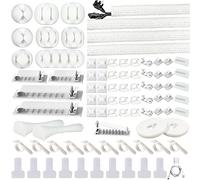 DRIVUU White Cable Management Organizer Kit 4 Cable Sleeve Split,47Cable Clips 12Cord Clips Holder,22 Cable Ties, 20 Adhesive Wall Cable Tie, 200Fasten Cable Ties for TV Office Home Electronics