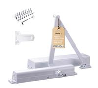 DRIWON Heavy Duty Commercial Door Closer DN-8220 Adjustable 1-6, Grade 1, 3-Hour Fir for Metal & Interior Wood Doors, Automatic Overhead Self Closing Style for High Traffic…