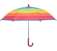 Drizzles Childrens Multi Striped Umbrella with Crook Handle Red