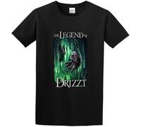 Drizzt Do'Urden Fruit of The Loom Salvatore The Legend of DrizztStyle Vintage Funny T-Shirt Graphic Top Printed Shirt for Mens Black