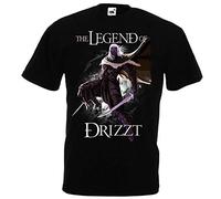 Drizzt Do'Urden The Crystal Shard Forgotten Realms Salvatore T-Shirt Size Black