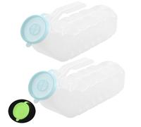 DRJKHL 2 Pack Male Urinal Glow in The Dark,Screw Cap 1000ml Portable Urinals Pee Bottles,Spill Proof Urinal Bottle for Car,Hospital,Elderly & Incontinence