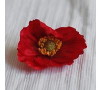 DRJUSS 10pcs 5cm/6cm Silk Artificial Poppy Flower Heads For Wedding Party Home Decoration DIY Accessories Fake Flowers Craft-red,5CM