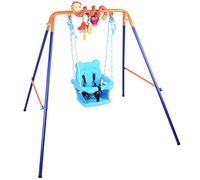 DRM Folding Babt Swing Seat Outdoor Indoor Baby Swing Set Toddler Swing Toy Chair with Support Back Baby Seat + Free Baby Spiral Hanging Toys for Kids/Children's Gift, Age 6-36 Months