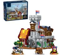 DrmBeyd 3 in 1 Medieval Castle Building Set, Knight Fortress Building Blocks Set with Lights, Medieval Castle Architecture Collection Toy, Home Office Decor Gift for Adults(1760 PCS)