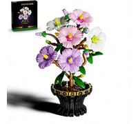 DrmBeyd Botanicals Hibiscus Flower Building Set for Adults, 503 PCS Flowers Bouquet Botanical Building Set, Artificial Hibiscus Flower Plant for Home Office Decor, for Women