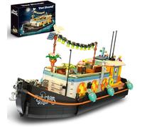 DrmBeyd City Explorer Ship Building Set, Ideas Floatable Sea Fishing Ship Building Block Kit, Canal Houseboat Model with Cabin & Cab, Fishing Boat Toy Gift for Home Office Decor (1306 PCS)