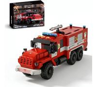DrmBeyd City Fire Truck Building Blocks Set, 473 Pieces Fire Engine Building Kit Model, Retro Truck Fier Station Bricks Toy Home Office Decor, Gift for Adults and City Rescue Vehicle Hobbyist