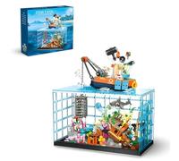 DrmBeyd Fish Tank Building Block, Aquarium Building Sets for Adults and Kids with Ocean Rescue Boat, Fish Tank Bricks Toy Set, Gifts for Adults and Kids, 830 PCS