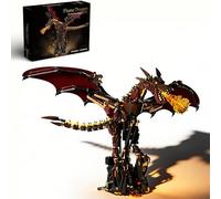 DrmBeyd Ideas Dragon Building Set, 1439+ Pices STEM Fire Dragon Building Blocks Model with Display Base, STEM Toy for GOT Fans, Home Office Decor Gift for Movie Fans and Adults